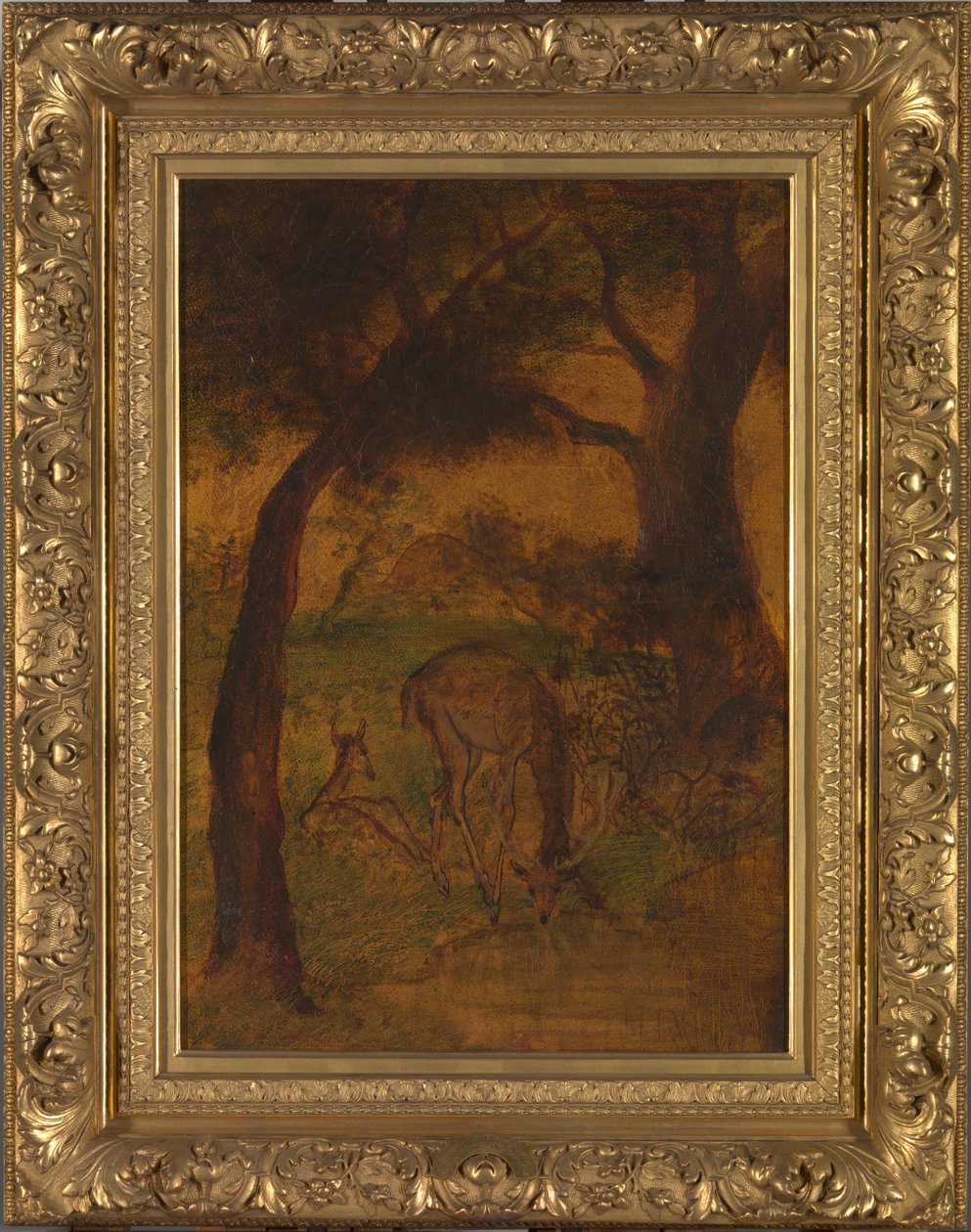 A Stag Drinking, ca. 1870-talet. av Albert Pinkham Ryder