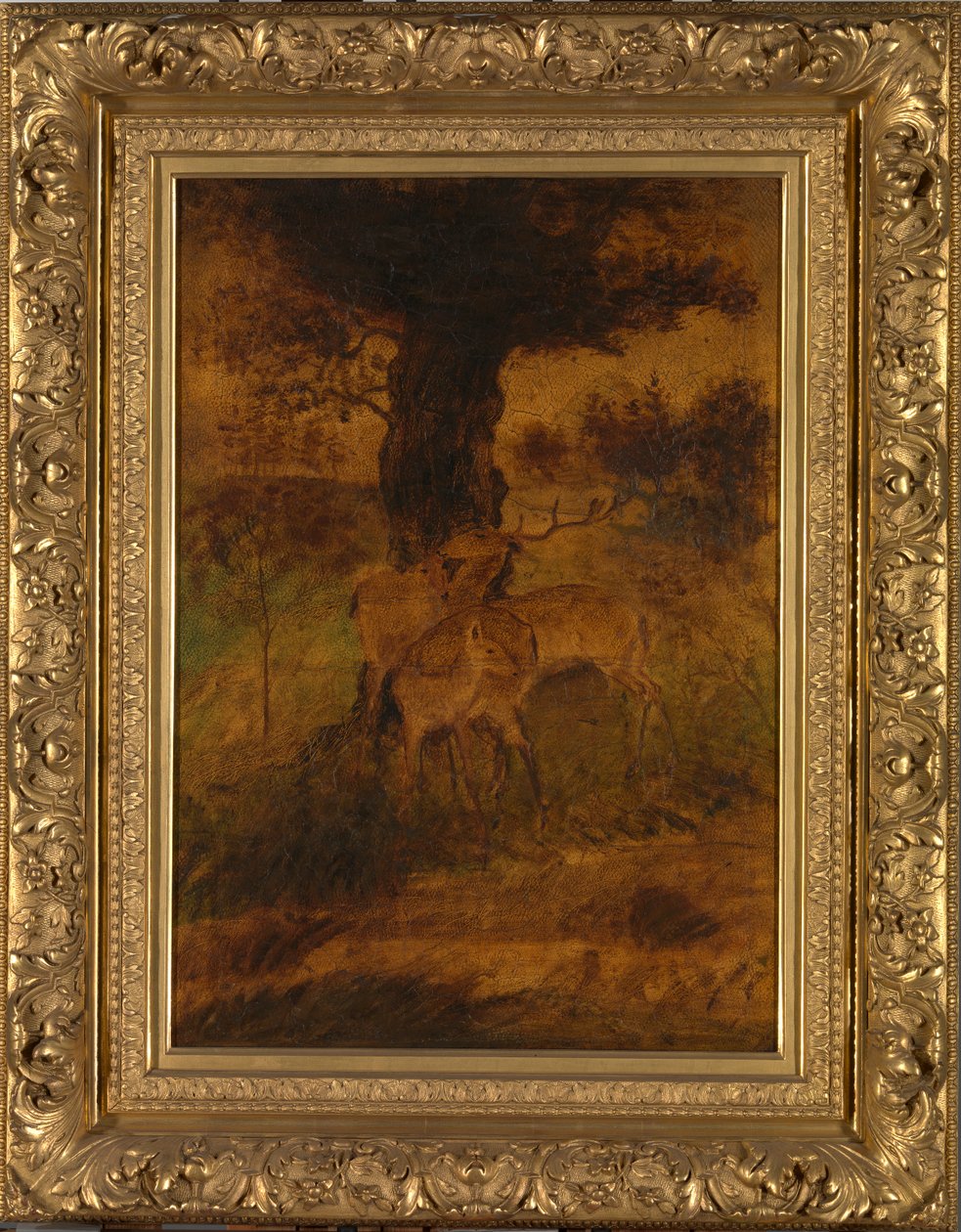 A Stag and Two Does, ca. 1870-talet. av Albert Pinkham Ryder