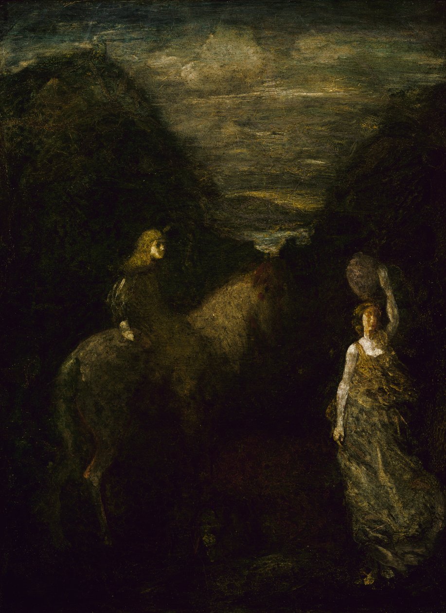 Kung Cophetua och tiggarpigan, 1906 eller 1907. av Albert Pinkham Ryder