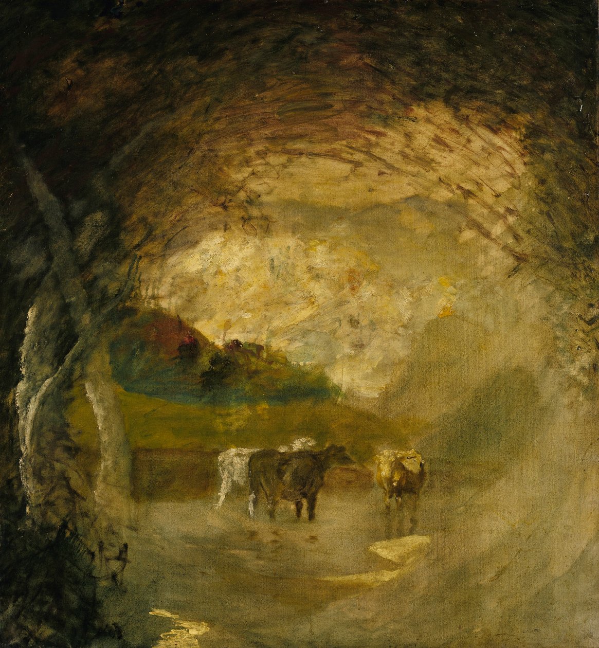 Landskap med träd och boskap av Albert Pinkham Ryder