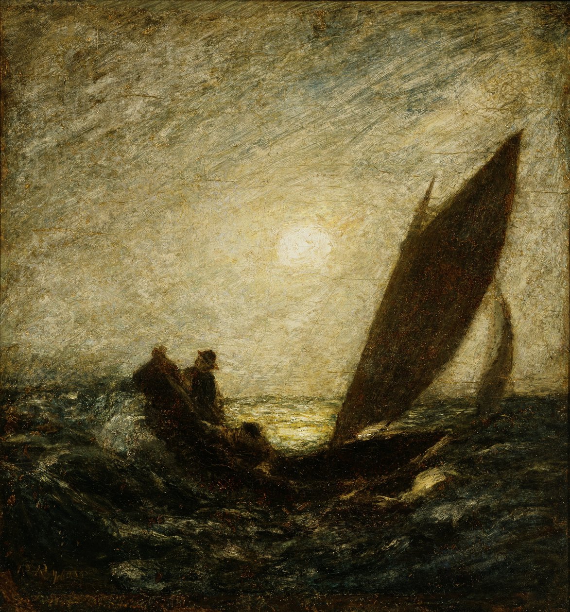 Med lutande mast och lutande prow av Albert Pinkham Ryder