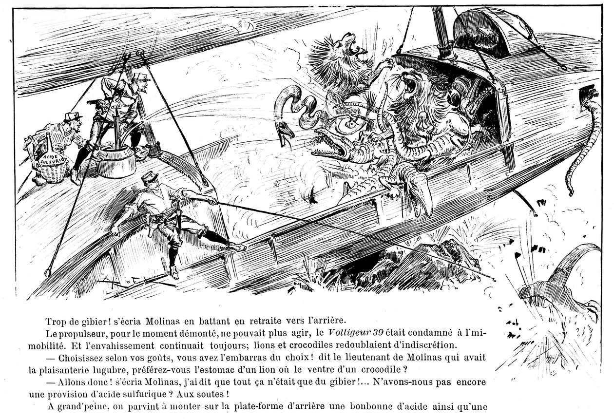 Anticipation: The Attack of the Voltigeur 39 - i "" The War in the 20th Century"" av A. Robida, red. Georges Decaux av Albert Robida