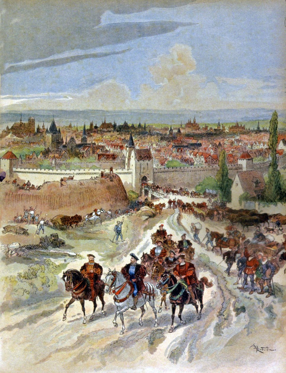 Franciskus I lämnar Paris av Albert Robida