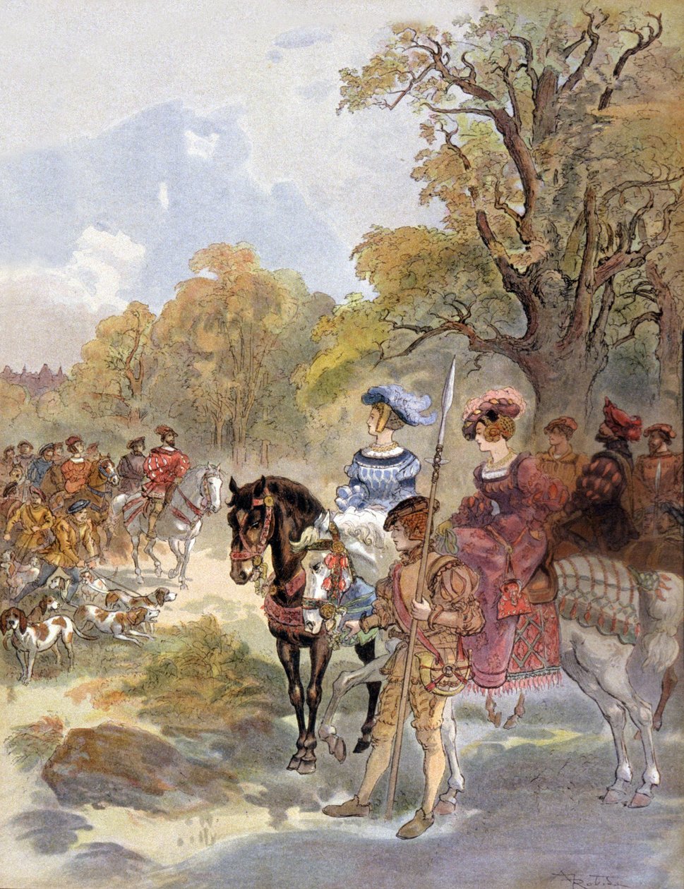 Franske kungen Francois 1:a (1494-1547) illustration av Albert Robida (1909) av Albert Robida