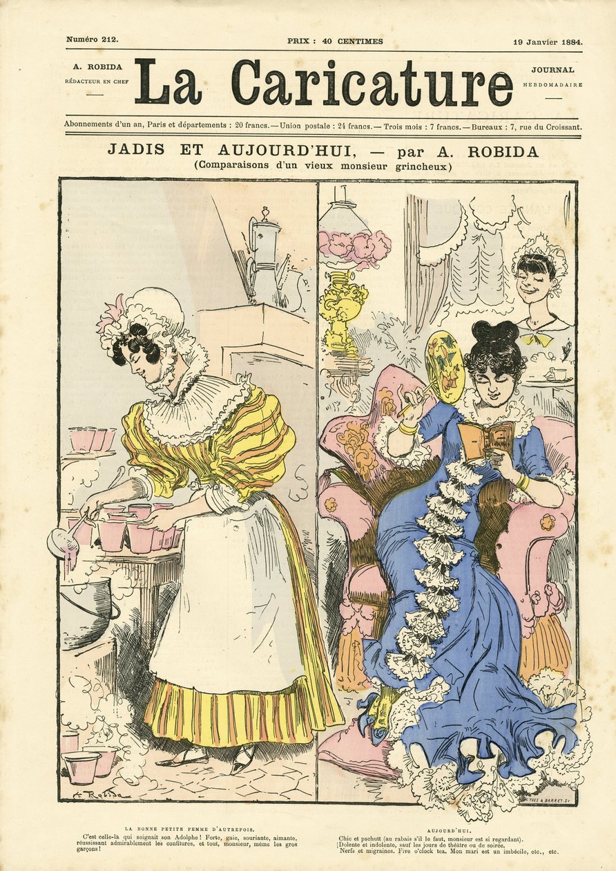 Illustration av Albert Robida (1848-1926) för omslaget till La Caricature (1880) av Albert Robida