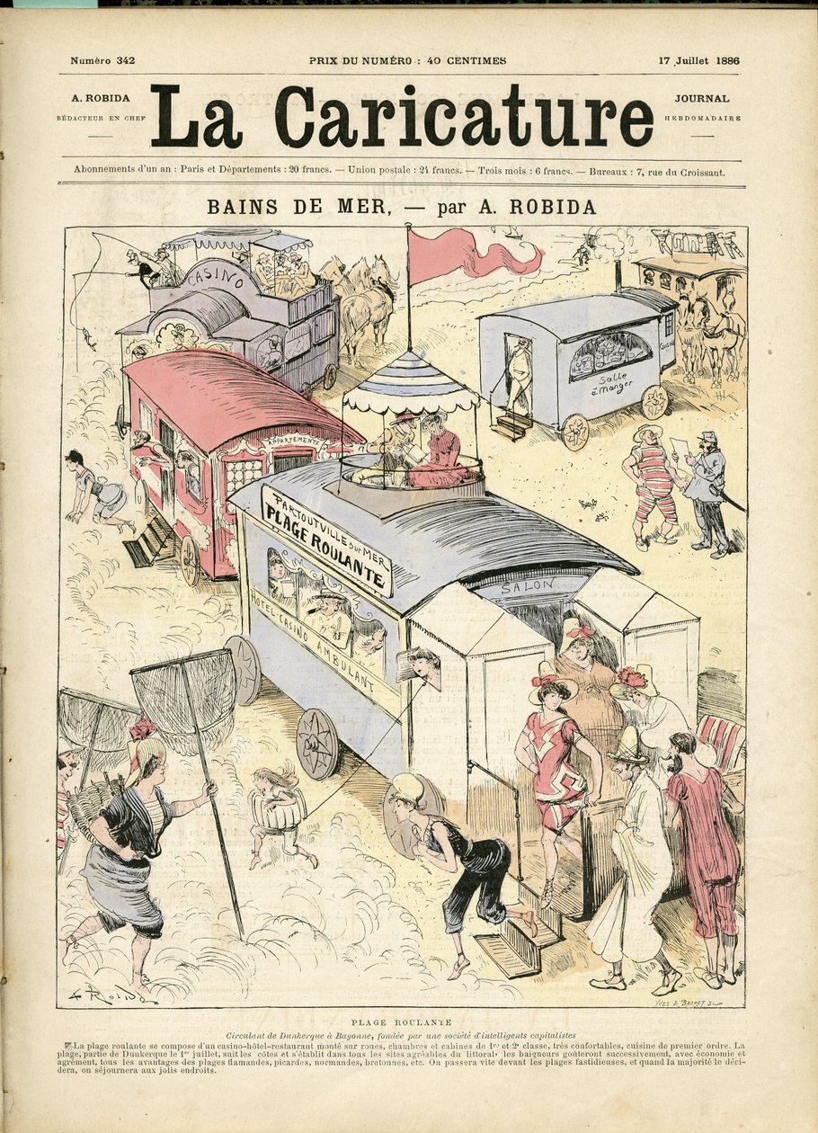 Illustration av Albert Robida (1848-1926) för omslaget till La Caricature (1880) av Albert Robida