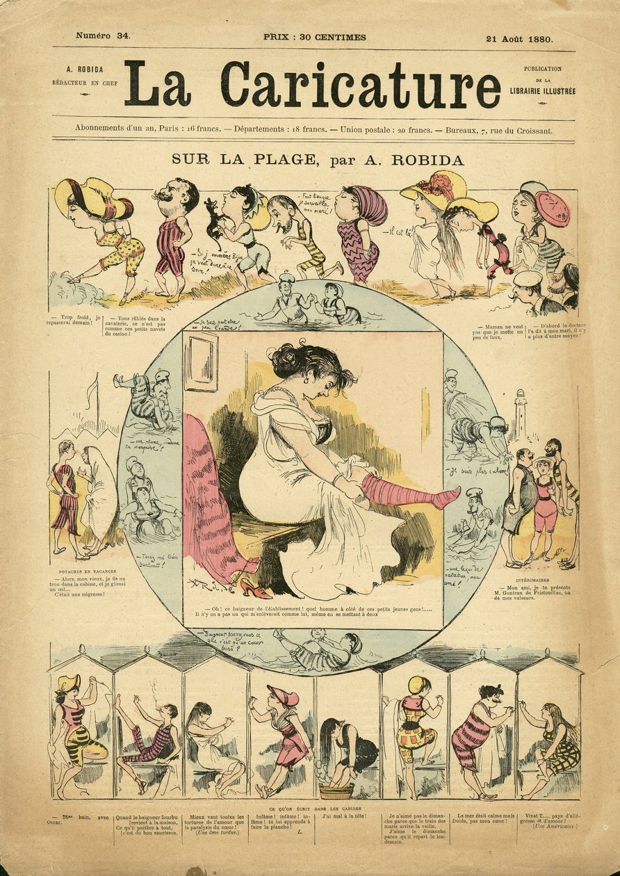 Illustration av Albert Robida (1848-1926) för omslaget till La Caricature (1880) av Albert Robida