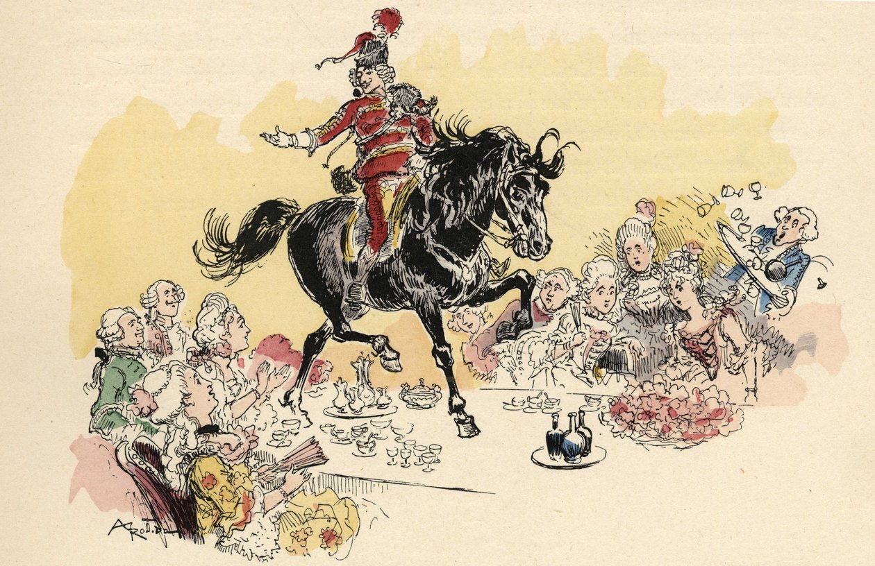 Illustration av Albert Robida i "" History and Adventures of the Baron de Munchausen"" (Munchhausen), H. Laurens Ed., sent 1800-tal."" av Albert Robida