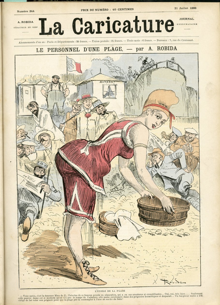 Illustration av Albert Robida (1848-1926) för filten La Caricature (1880) av Albert Robida