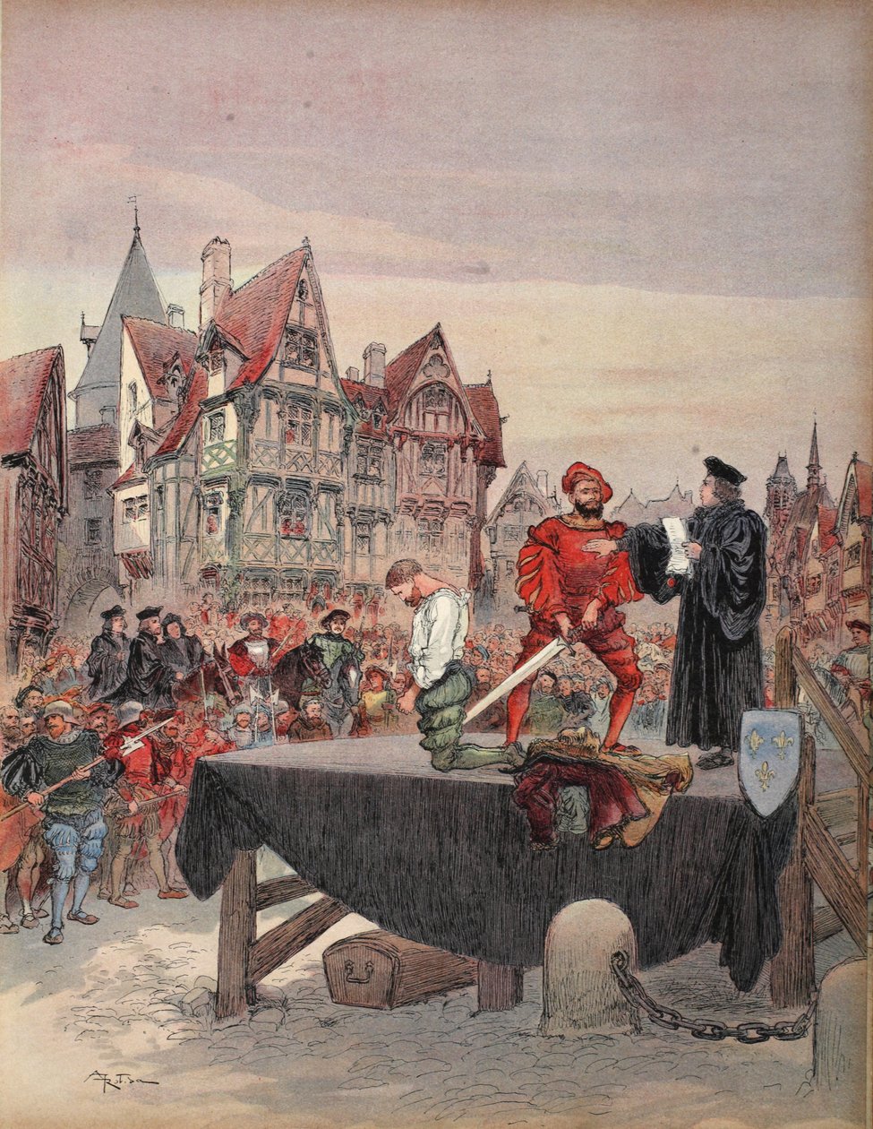 Sanktt Vallier benådade på ställningen, illustration från 