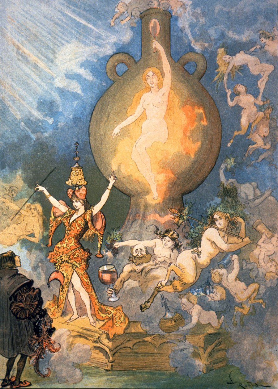 Den femte boken, c1900 (illustration) av Albert Robida