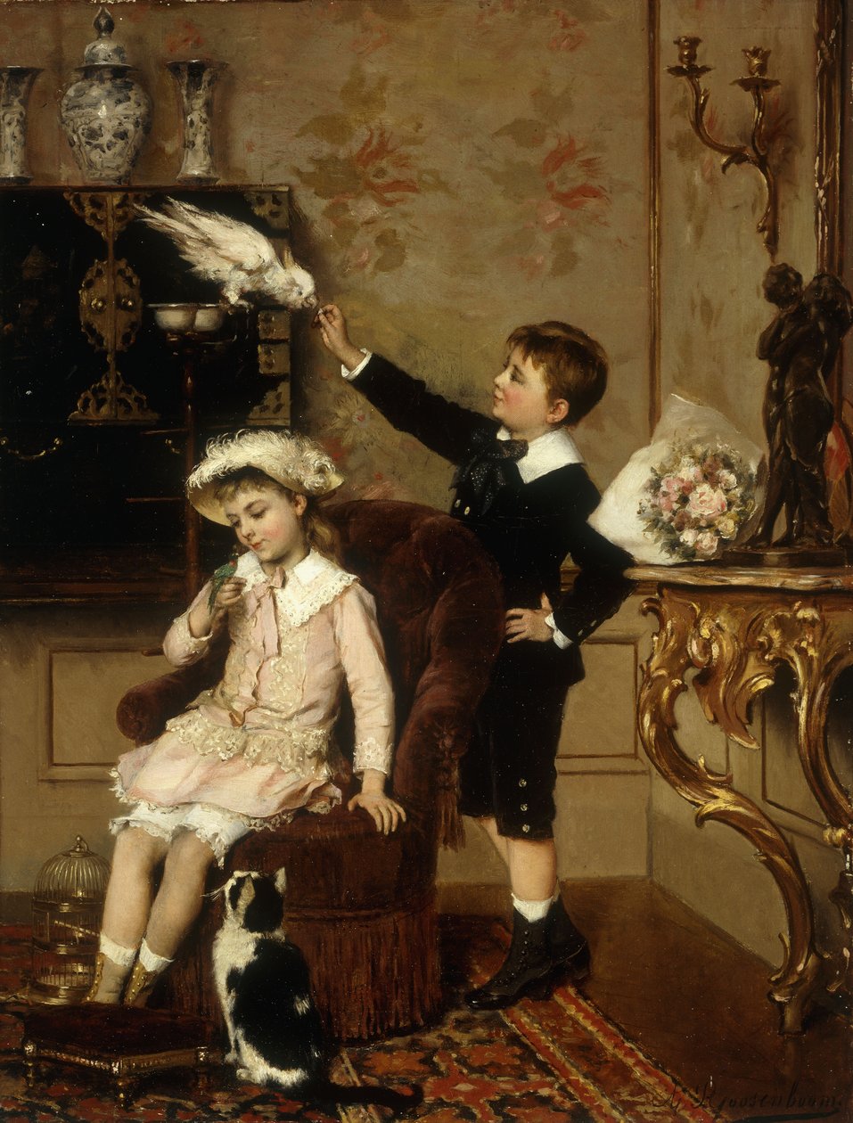 Mormors husdjur (olja på duk) av Albert Roosenboom