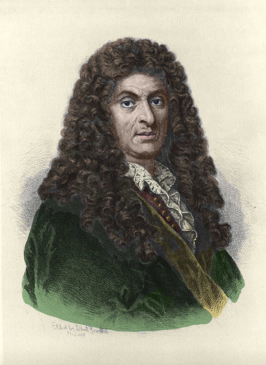 Porträtt av Henry Purcell (1659-1695), engelsk kompositör baserat på teckningen av Albert Rosenthal. av Albert Rosenthal