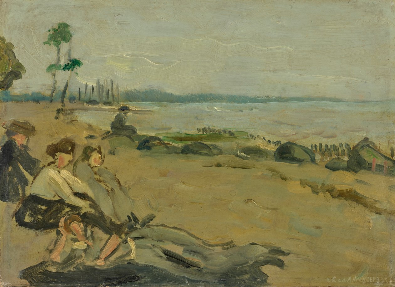 Badstrand av Albert Weisgerber