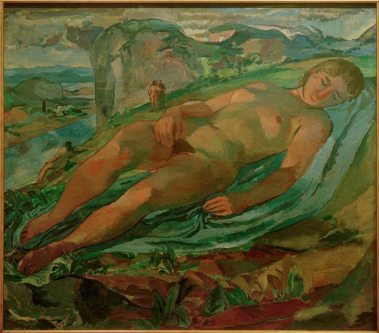 Ligga i ett bergslandskap (tidigare Moder Jord) av Albert Weisgerber