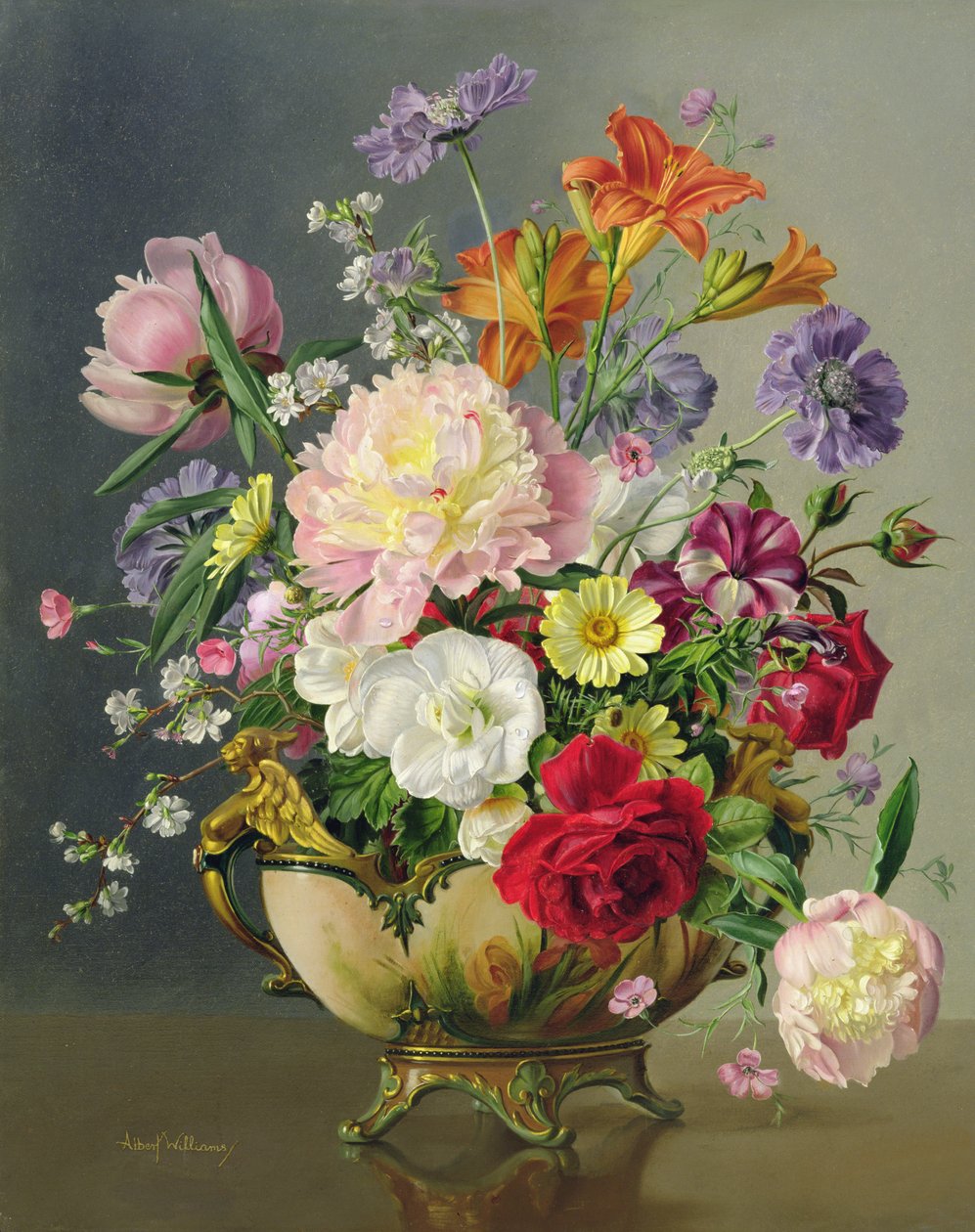 AB/242 Blomsterarrangemang i porslinsterrin av Albert Williams