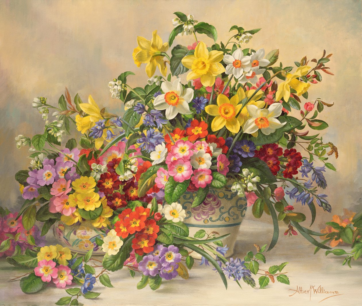 AB/296 Vårblommor och Poole Pottery av Albert Williams