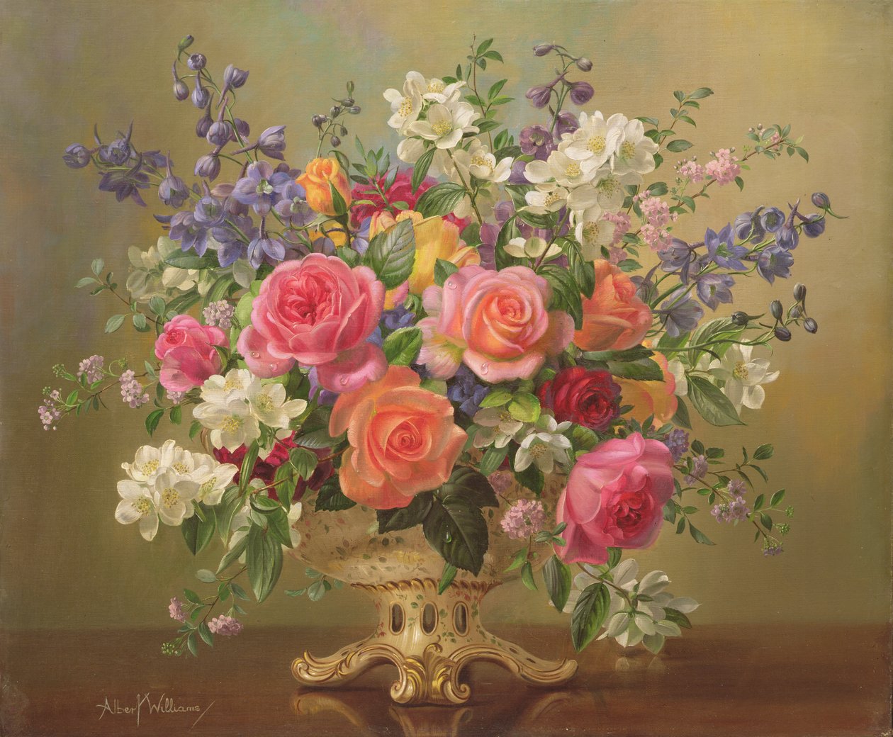 AB297 Ett arrangemang av juniblommor av Albert Williams
