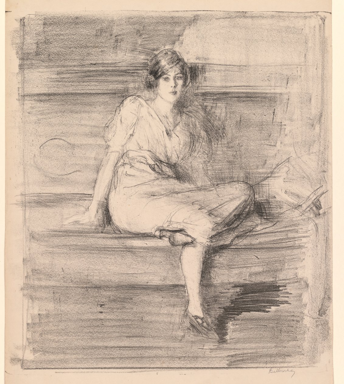 Utan titel (Sittande Ung dam) av Albert de Belleroche