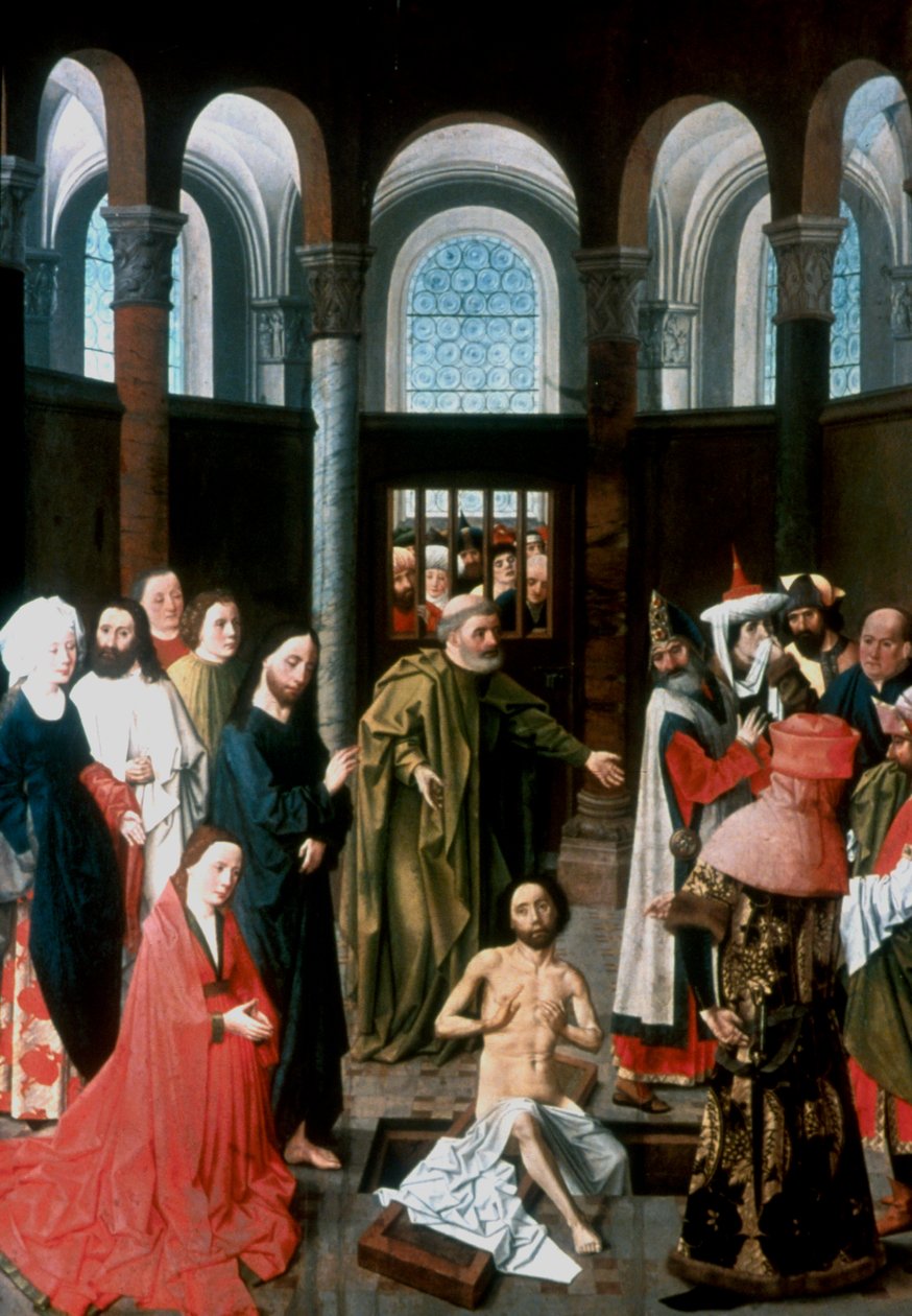The Raising of Lazarus, mitten av 1400-talet av Albert van Ouwater