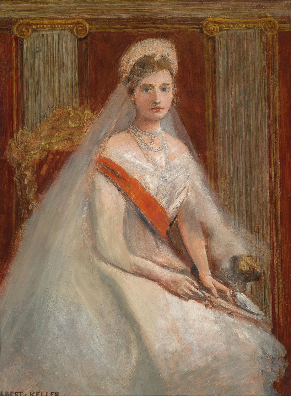 Porträtt av kejsarinnan Alexandra Fyodorovna av Ryssland 1872-1918, hustru till tsar Nicholas II. av Albert von Keller