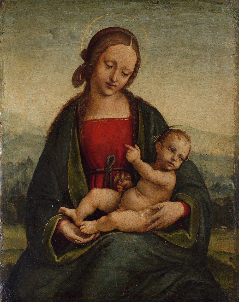 Madonna och barn med en guldfink av Albertino Piazza da Lodi