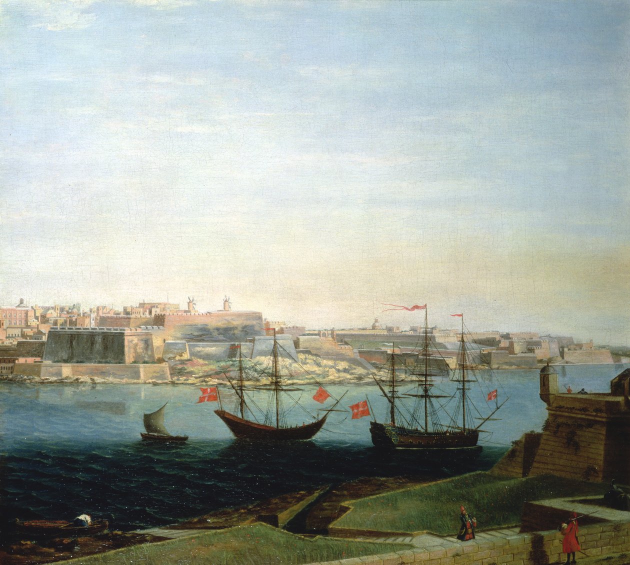 En utsikt över staden och befästningarna i Valletta av Alberto Pullicino