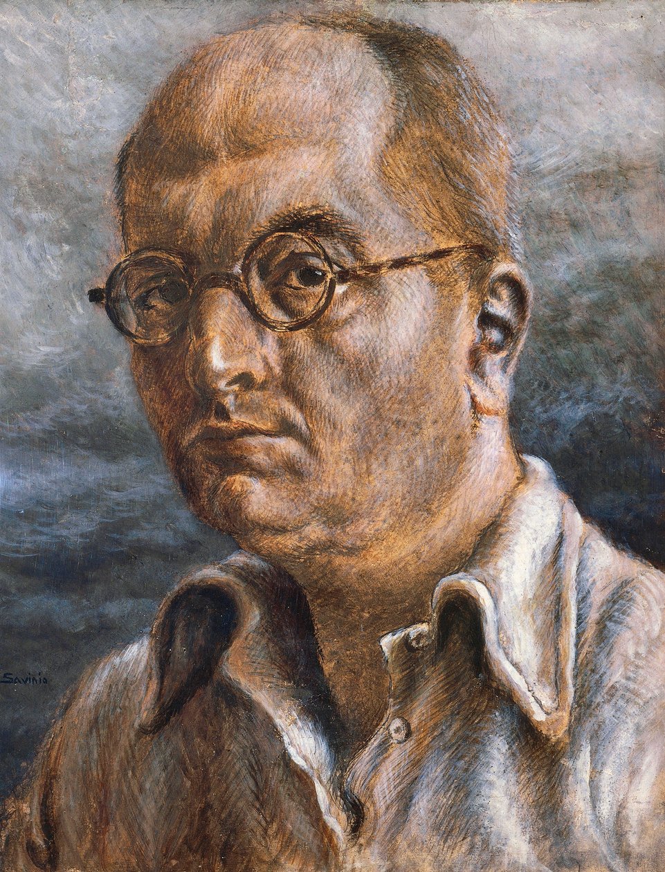 Självporträtt, av Alberto Savinio (1891-1952). Italien, 1900-talet. av Alberto  Savinio