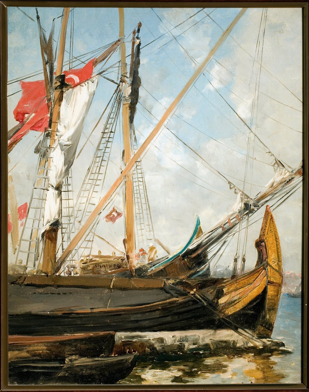 Segelbåtar på Bosporen i Turkiet Målning av Alberto Pasini (1826-1899) 1800-talsgener, Galleria d