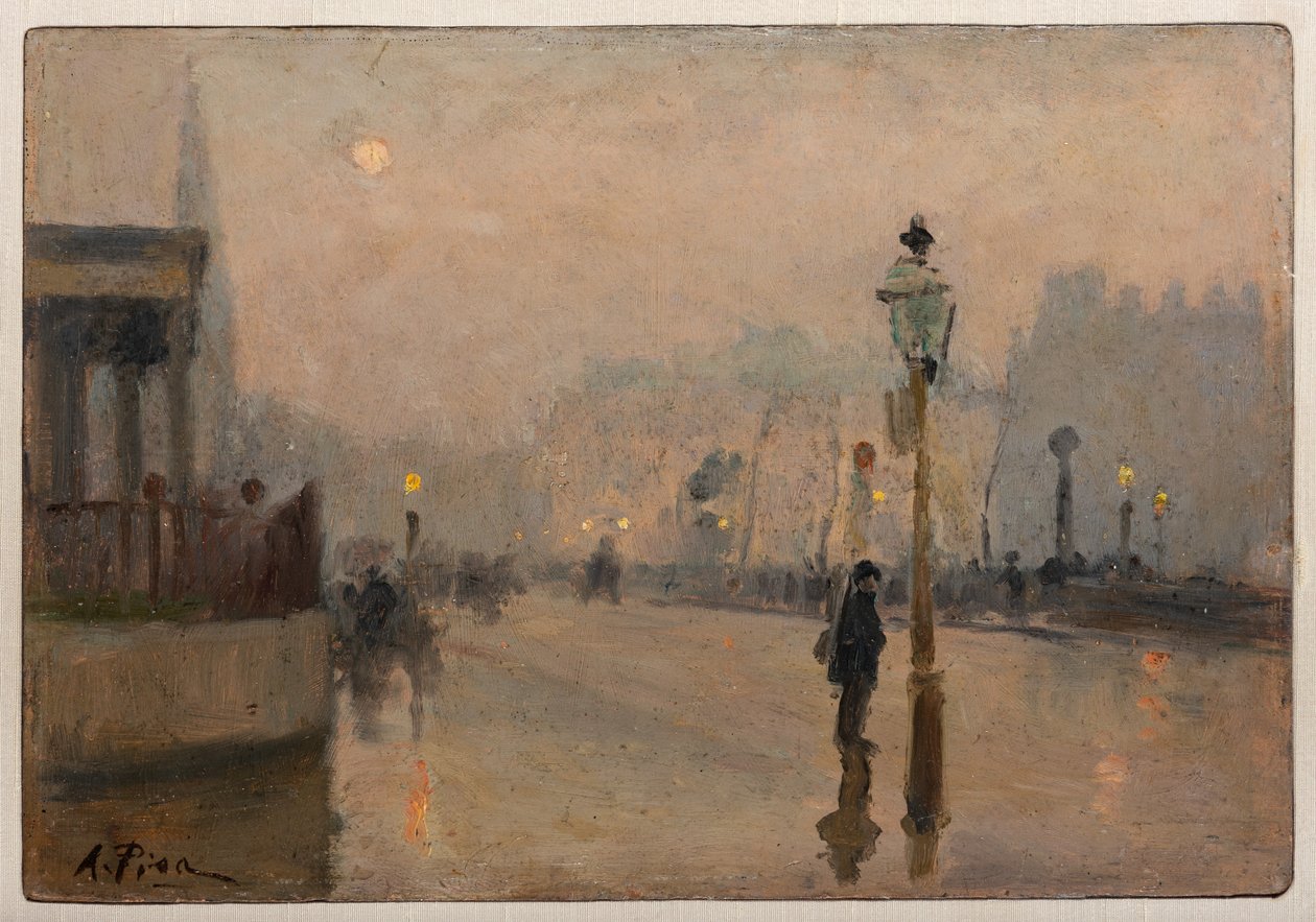 Oxford Street (olja på pannå) av Alberto Pisa