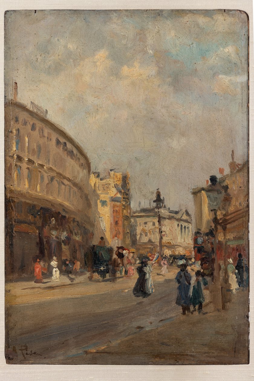 Regent Street (olja på pannå) av Alberto Pisa