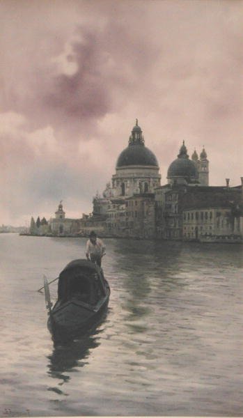 Tidig morgon på Canal Grande, Venedig (akvarell på papper) av Alberto Prosdocini or Prosdocimi