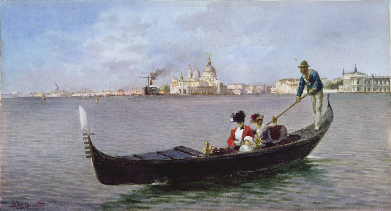Ute på lagunen: Venedig (akvarell på papper) av Alberto Prosdocini or Prosdocimi