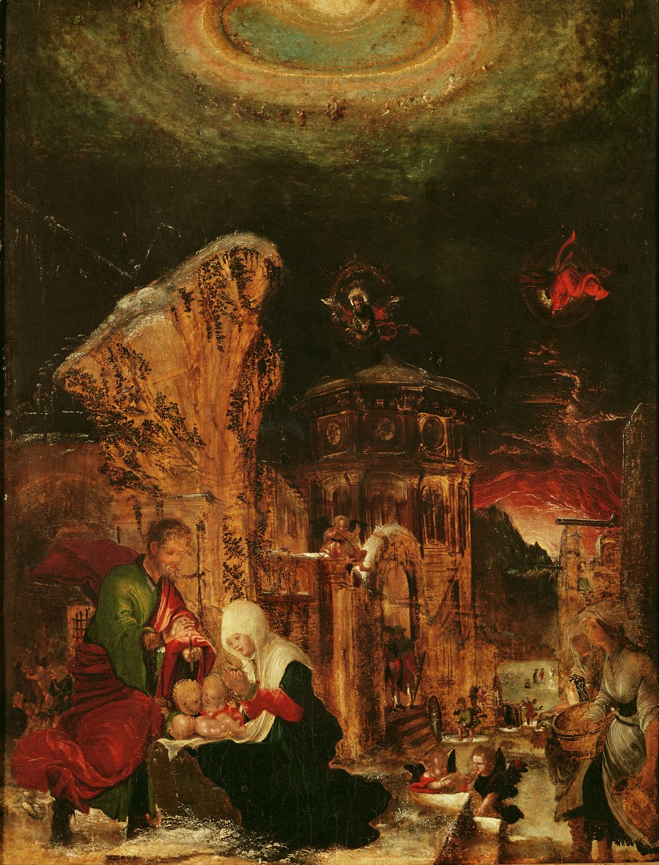 Kristi födelse (helig natt), ca 1520-25 (för detaljer se 66589) av Albrecht Altdorfer
