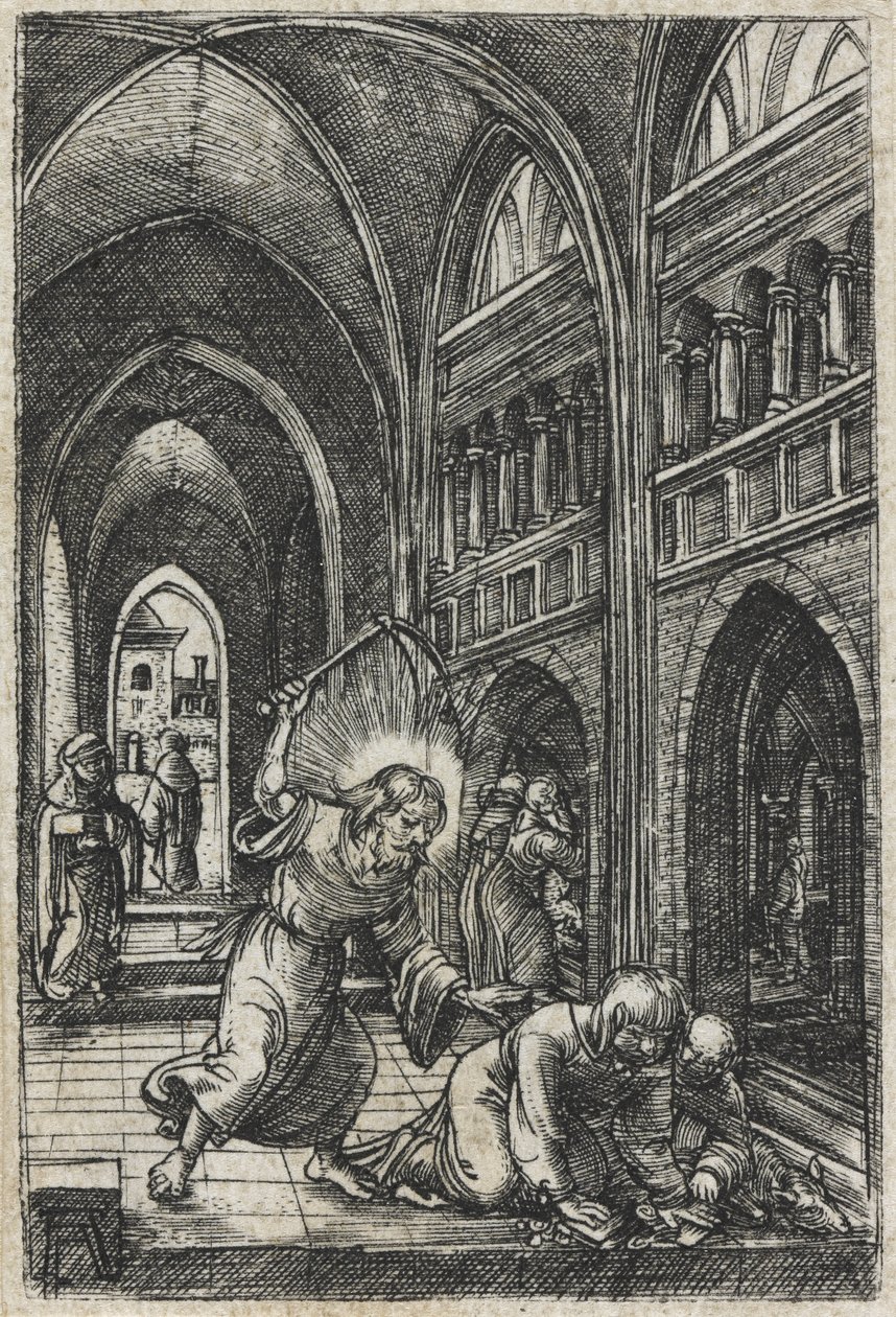 Kristus förvisar penningväxlarna från templet, ca 1519 av Albrecht Altdorfer