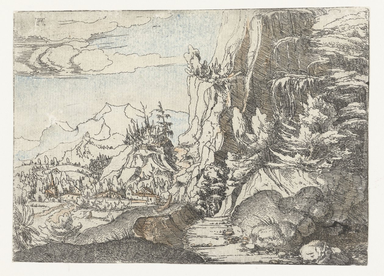 Landscape with a Shaded Cliff av Albrecht Altdorfer