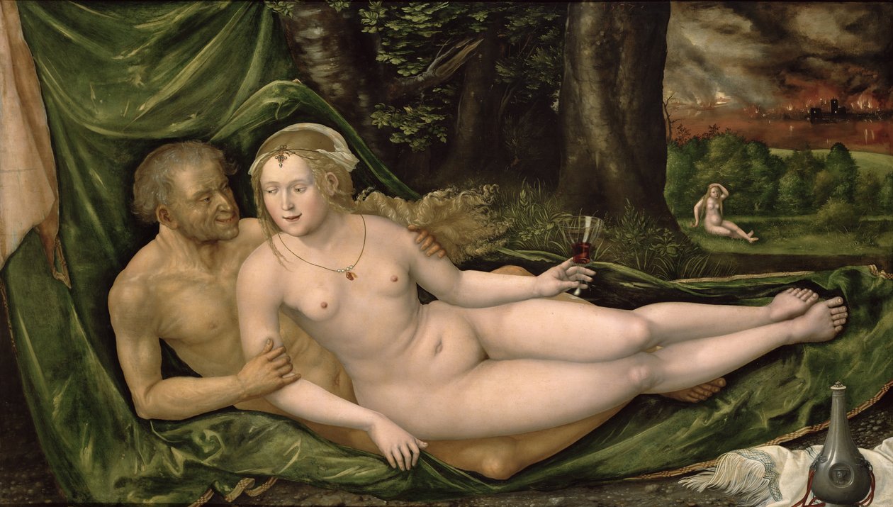Lot och hans dotter, 1537, av Albrecht Altdorfer
