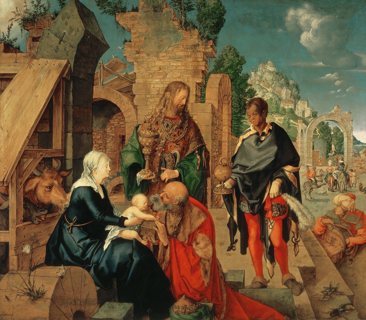 Tillbedjan av Magi, 1504 av Albrecht Dürer