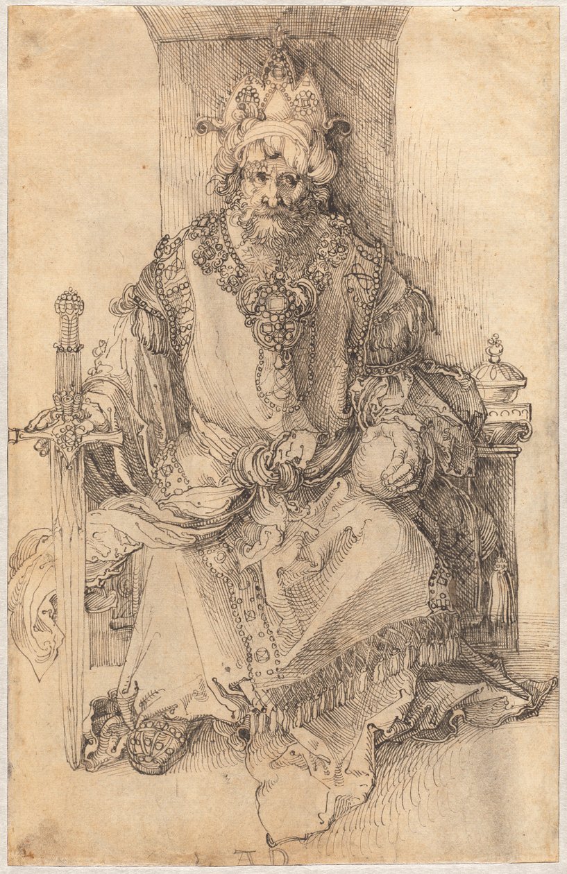 En orientalisk härskare sittande på sin tron av Albrecht Dürer