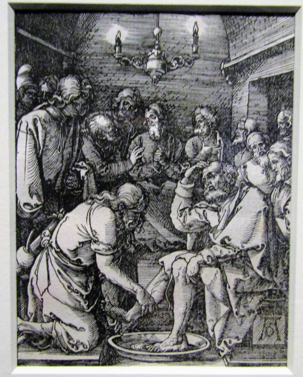Kristus tvättar lärjungarnas fötter från den lilla passionen av Albrecht Dürer