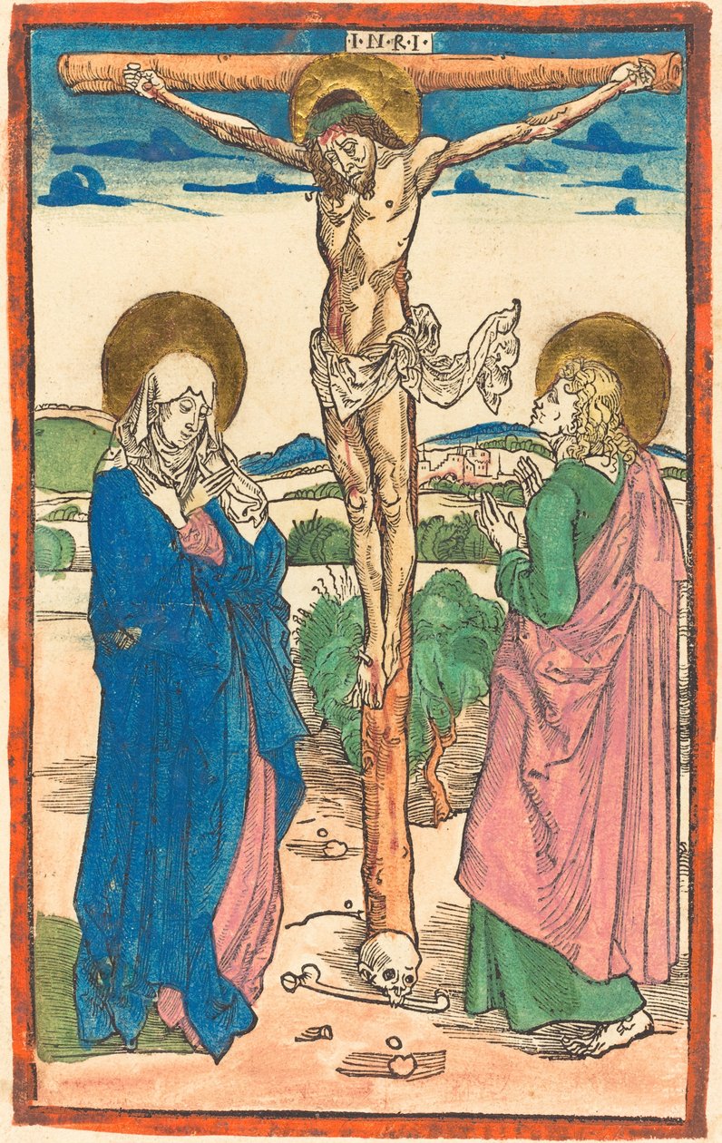 Kristus på korset mellan jungfrun och Johannes av Albrecht Dürer