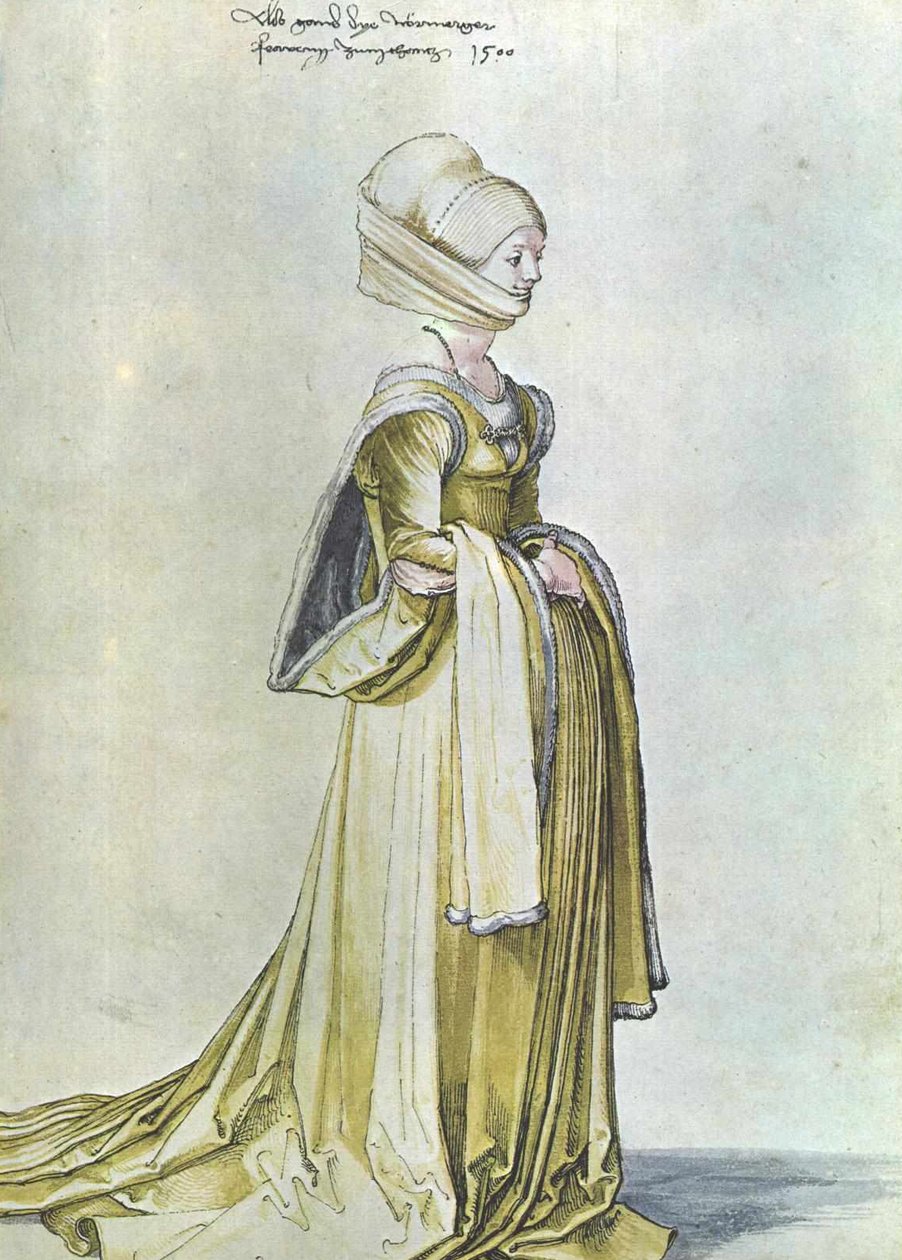 Eine Nürnberger Frau im Tanzkleid av Albrecht Dürer