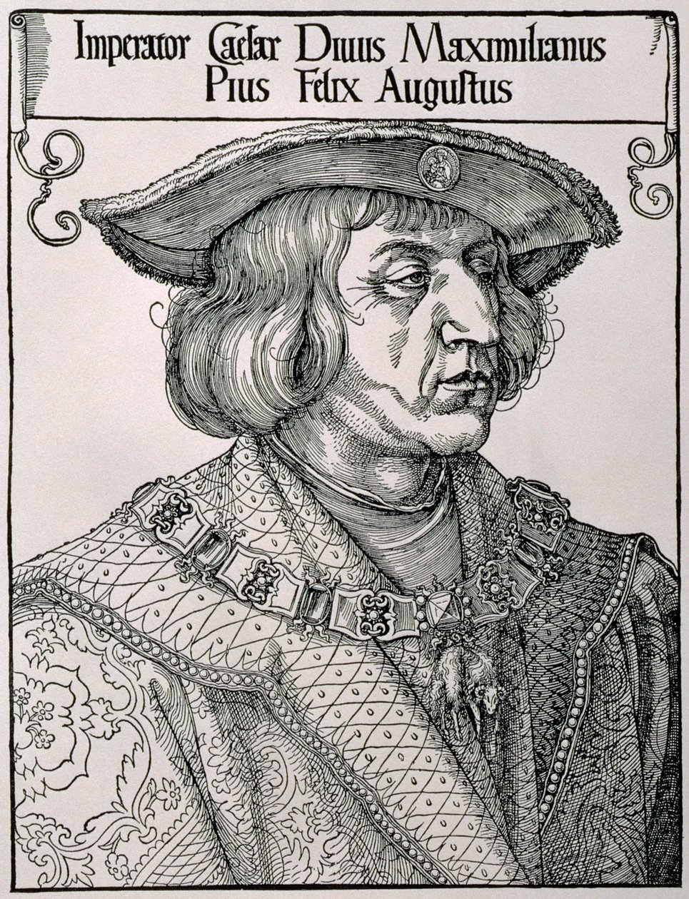Kejsar Maximilian I av Tyskland (1459-1519), tidigt 1500-tal av Albrecht Dürer