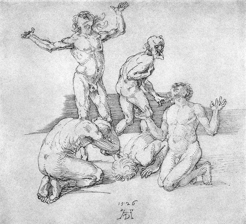 Five Male Nudes av Albrecht Dürer