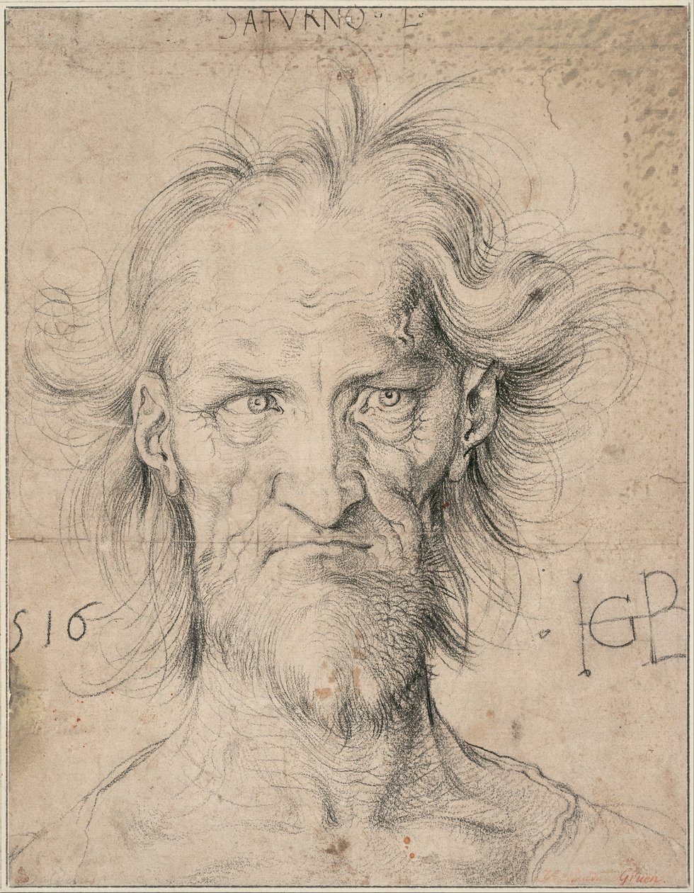 Head of a Bearded Old Man (Saturnus), 1516 av Albrecht Dürer