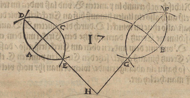 Konstruktion des Mittelpunktes gegebener Kreisbögen av Albrecht Dürer