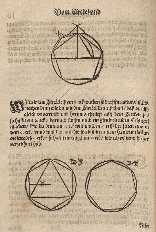 Konstruktion eines Fünf- Sechs- und Siebenecks av Albrecht Dürer
