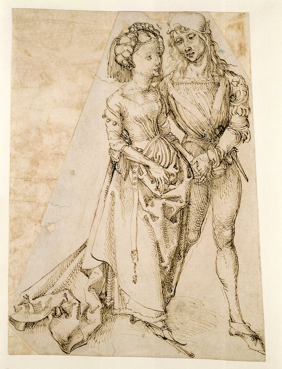 Älskare (penna och brunt bläck på vitt papper) av Albrecht Dürer