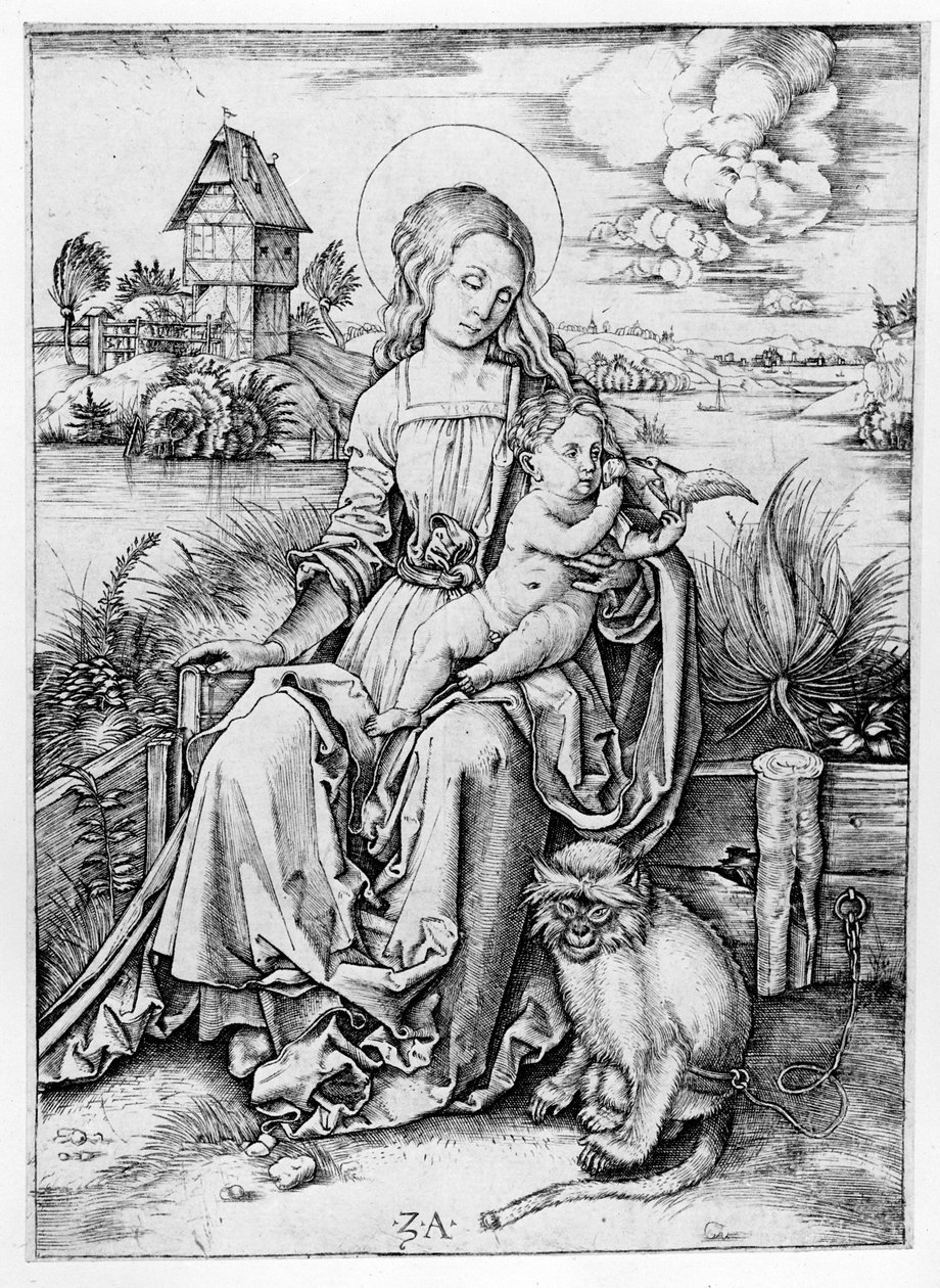 Madonna med apan av Albrecht Dürer