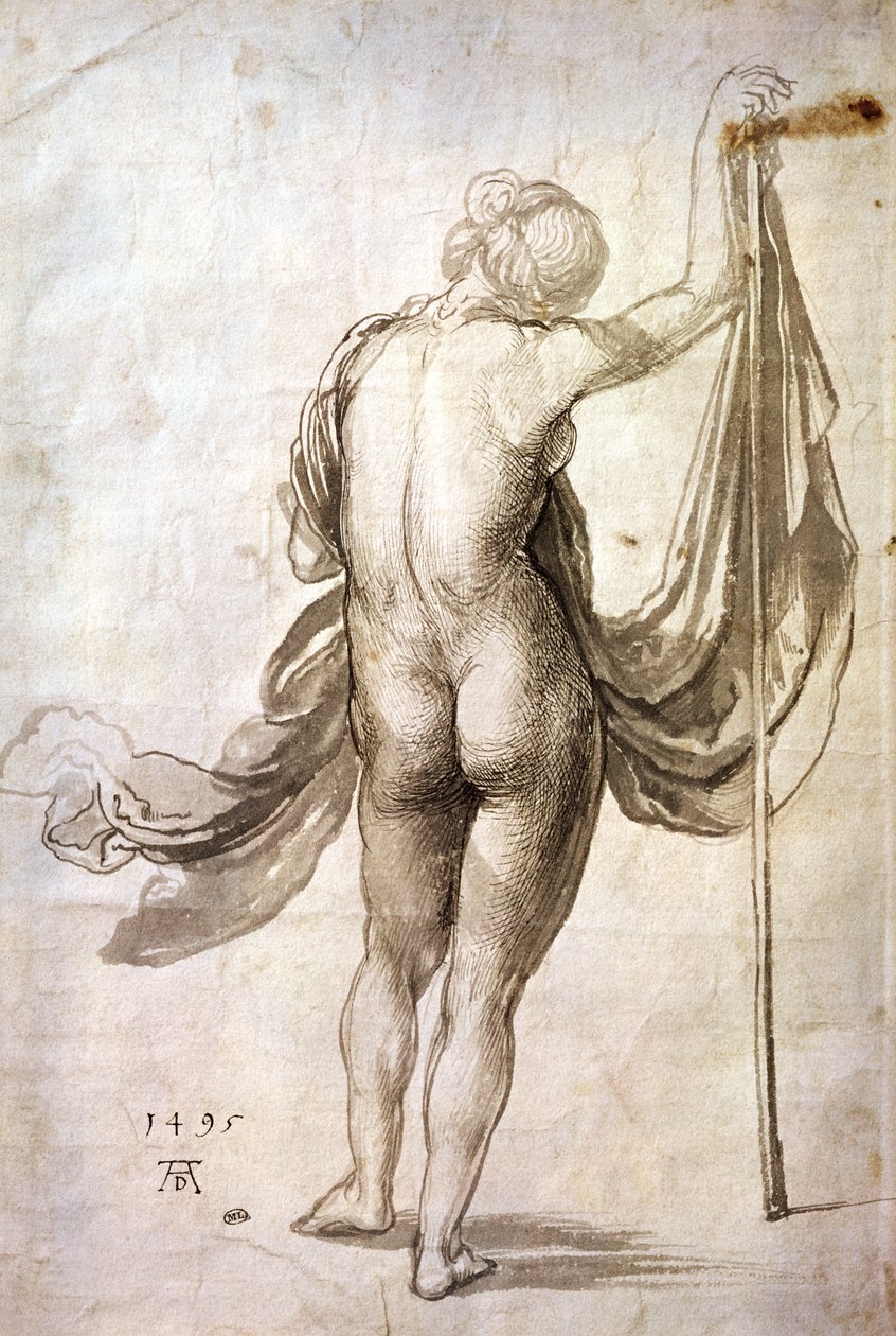 Aktstudie eller, Kvinnlig naken från baksidan av Albrecht Dürer